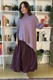 Bowie Asymmetric Turtle Neck Ribby Knit Dewberry